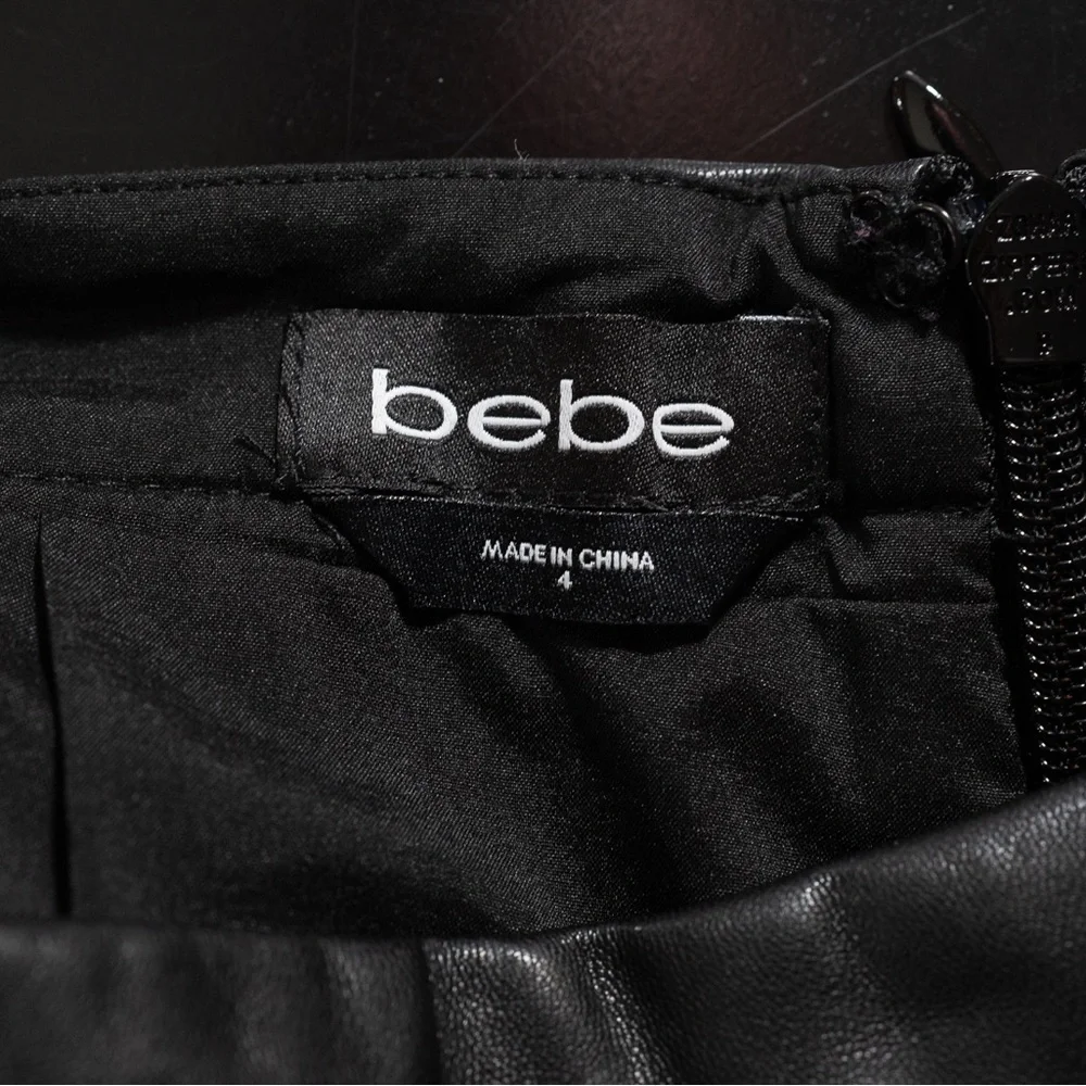 BEBE vintage black leather shorts